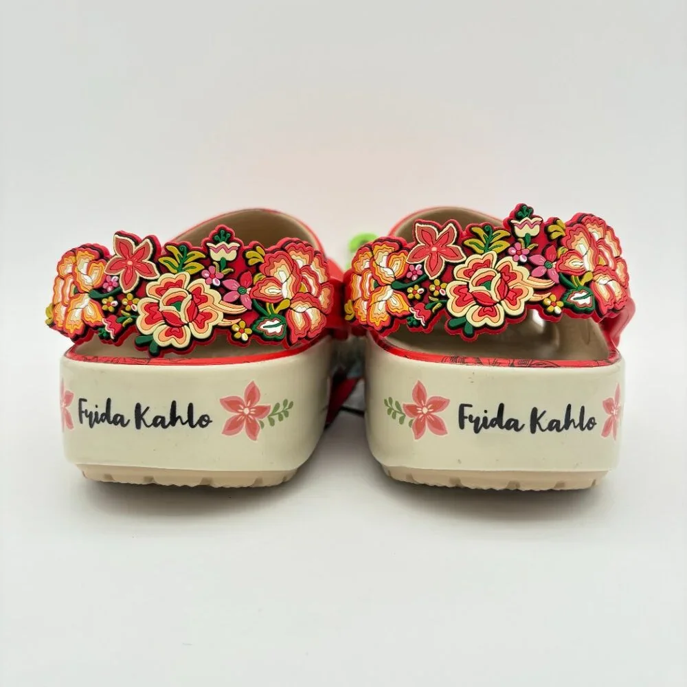 NWT Womens Size 12 Mens Size 10  Frida Kahlo Bone Red Crocs Classic Clogs - Picture 4 of 11